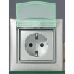 LEGRAND 774220 Valena 2P+F Csatlakozóaljzat csapófedéllel fehér IP44