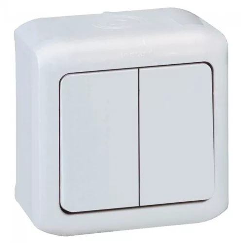 LEGRAND 782361 Forix IP44 Falon kívüli kettős váltókapcsoló 10AX-250 V~fehér
