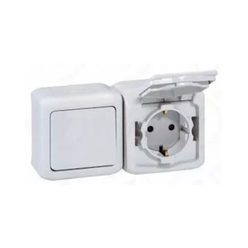 LEGRAND 782371 FORIX kapcsolós dugalj 101-162 gyermekvédős falonkívüli-szerelésű fehér IP44