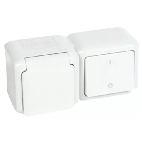 LEGRAND 782372 Forix kapcsolós dugalj 102+162 gyermekvédős falon kívüli fehér IP44