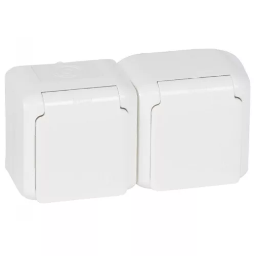 LEGRAND 782374 Forix IP44 FK 2x2P+F Földelt csatlakozóaljzat 16A csapófedéllel gyermekvédelemme
