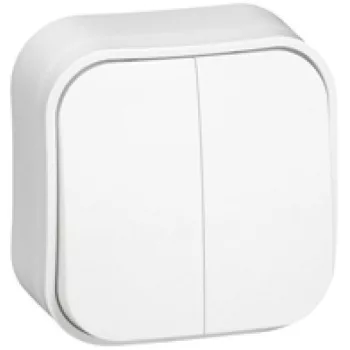 Legrand Forix IP20 falon kívüli kettős egypólusú kapcsoló, 10 AX - 250 V~ fehér   (Átkötéssel c