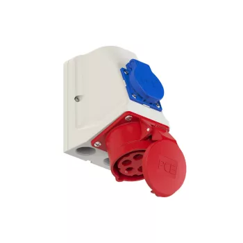 PCE 9215-6 Ipari csatlakozó kombi fali aljzat 16A/5P/400V+16A/230V