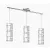 EGLO 92563 BAYMAN függeszték acél króm / üveg fehér, króm E27 3x60W
