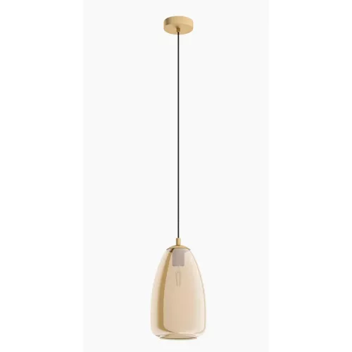 EGLO 98648 ALOBRASE függeszték acél csiszolt sárgaréz / mattított üveg borostyán E27 1x40W