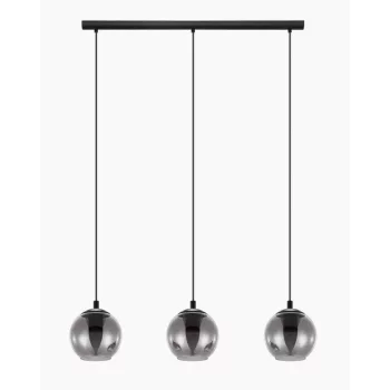   EGLO 98652 ARISCANI függeszték acél fekete / mattított üveg fekete-átlátszó E27 3x40W