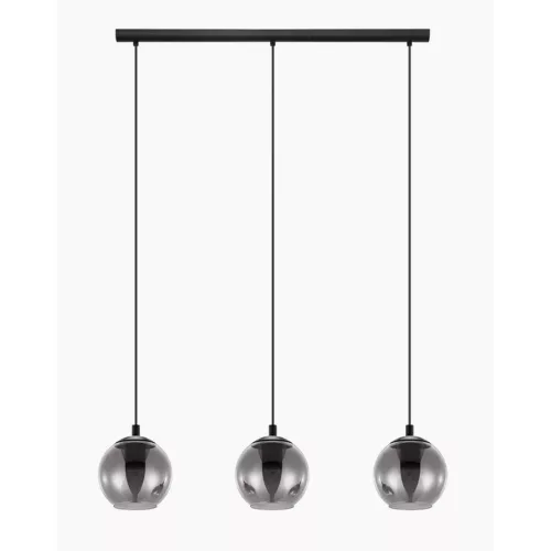 EGLO ARISCANI függeszték acél fekete / mattított üveg fekete-átlátszó E27 3x40W - 98652