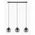 EGLO ARISCANI függeszték acél fekete / mattított üveg fekete-átlátszó E27 3x40W - 98652