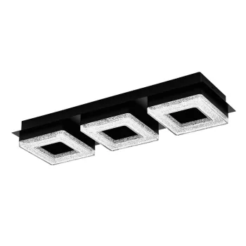   EGLO 99325 FRADELO 1 fali-mennyezeti lámpa acél fekete / műanyag, kristály fekete, átlátszó