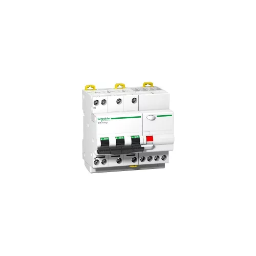 SCHNEIDER A9D56706 Áramvédő(FI)-kismegszakító 3P+N 6A B-jelleg 0.03A A-típus 6kA/60898 Acti9