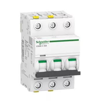 SCHNEIDER A9F04325 A9 iC60N 3P 25A C 6kA Kismegszakító