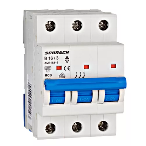 SCHRACK Kismegszakító AMPARO 6kA, B 16A, 3 pólusú - AM618316