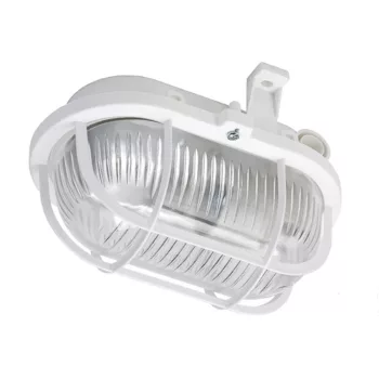   ANCO 321184 Műanyagrácsos ovális hajólámpa, E27, max 60W, IP44, 230V~, fehér