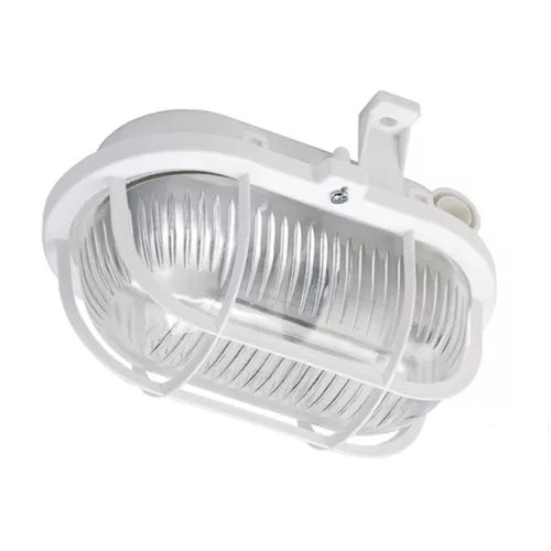 ANCO 321184 Műanyagrácsos ovális hajólámpa, E27, max 60W, IP44, 230V~, fehér