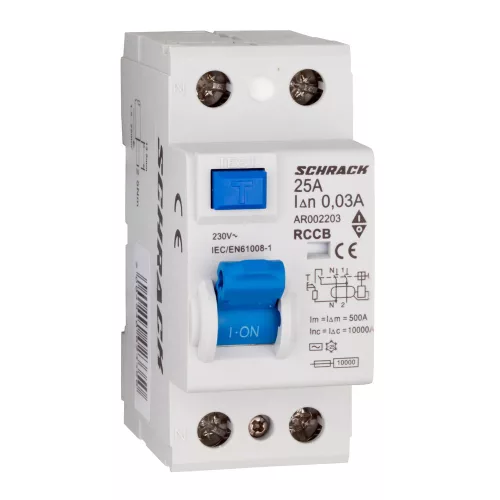 SCHRACK AR002203 Amparo Hibaáram kapcsoló 25A, AC 2 pólusú