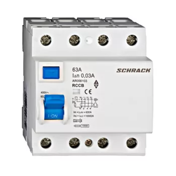   SCHRACK AR056103 Hibaáram kapcsoló AMPARO 10kA 63A, 4 pólusú, 30mA
