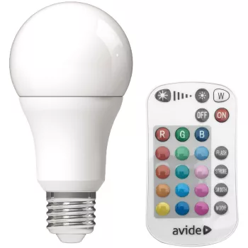   AVIDE ASG27RGBW-9,7W-RC Smart LED fényforrás A60 9,7W RGB+W 2700K IR távirányítóval