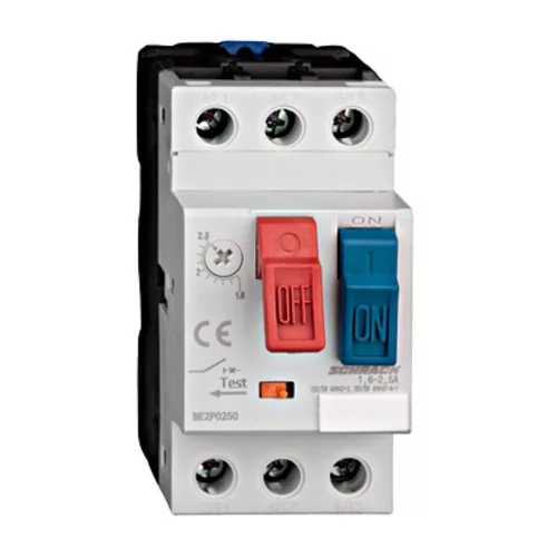 SCHRACK BE2P0250 Motorvédőkapcsoló CUBICO PB, 3 pólusú, 1,6-2,5AClass 10A
