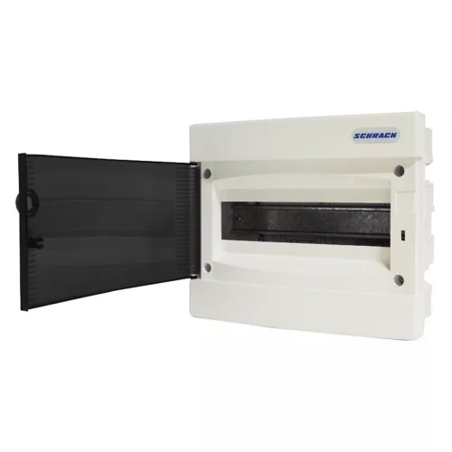 SCHRACK BK080001 Süllyesztett kiselosztó 1 soros, 12KE, átlátszó ajtó