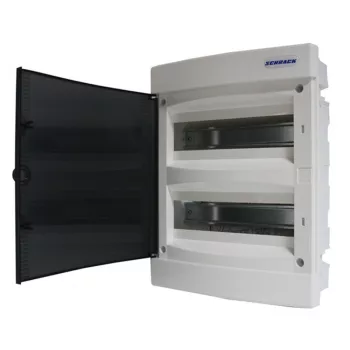   SCHRACK BK080002 Süllyesztett kiselosztó 2 soros, 24KE, átlátszó ajtó