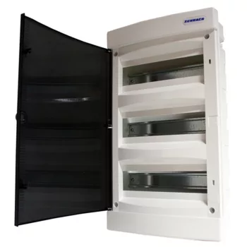   SCHRACK BK080003 Süllyesztett kiselosztó 3 soros, 36KE, átlátszó ajtó