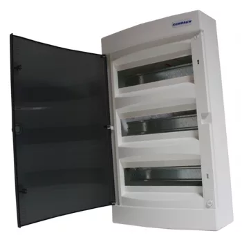 SCHRACK BK080103 Falon kívüli kiselosztó 3 soros 36KE átlátszó ajtó