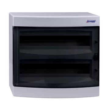 SCHRACK BK080106 Falon kívüli kiselosztó 2-soros, 36KE, átlátszó ajtó