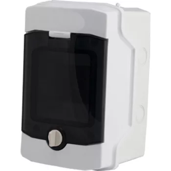 SCHRACK BK080200 Falon kívüli kiselosztó 1 soros, 4KE, átlátszó ajtó, IP65