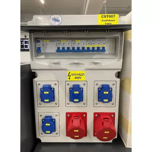 BOROS BOROSFELV002 Felvonulási csatlakozó szekrény állványon 1x5P 16A/400V; 1x5P 32A/400V; 4x2P