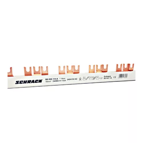 SCHRACK BS990114-A Villás sínezés, 18mm, 3 pólusú, 16mm2, 1m, nem kitörhető 80A