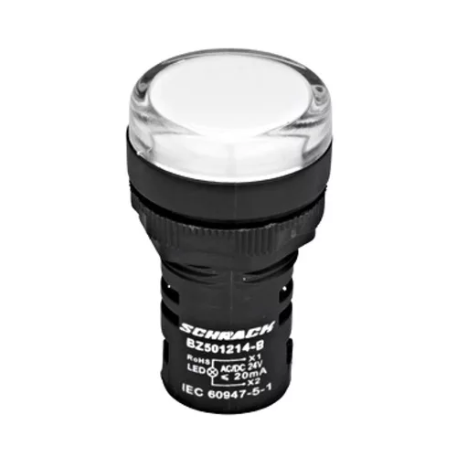 SCHRACK BZ501214-B Kompakt jelzőlámpa, LED, 24VAC/DC fehér