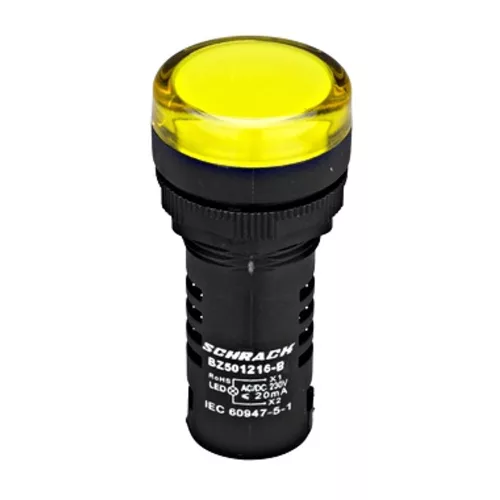SCHRACK BZ501216-B Kompakt jelzőlámpa, LED, 230V AC/DC, sárga