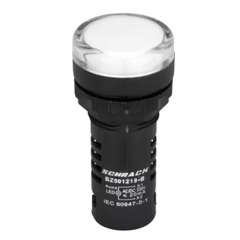   SCHRACK BZ501219-B Kompakt jelzőlámpa, LED, 230V AC/DC, fehér