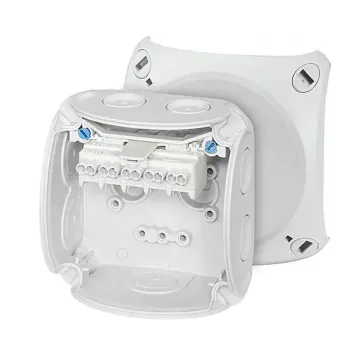   HENSEL DK0202GZ Kötődoboz sorkapocsal szerelve falonkívüli 93mmx 93mmx 62mm szürke műanyag IP66
