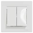 SCHNEIDER EPH0600121 Asfora 106+6 dupla váltó kapcsoló kerettel fehér