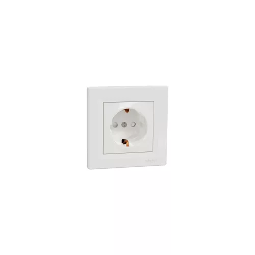 SCHNEIDER EPH2900221 Asfora Aljzat, gyermekvédelemmel, csavaros bekötés, fehér 2P+F