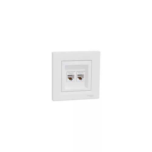 SCHNEIDER EPH4400121 Asfora UTP aljzat, fehér 2xRJ45 Cat5e