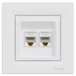 SCHNEIDER EPH4400121 Asfora UTP aljzat, fehér 2xRJ45 Cat5e