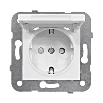   SCHRACK EV101005 Dugaszolóaljlzat gyerekvédelem+csapófedél, rugós, fehér