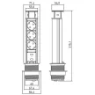 GTV-AE-BPW3S60U-80 Elosztó 3x230V, 2xUSB IP20 ezüst műanyag asztalba süllyesztett 60mm keskeny