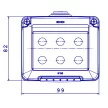 GEWISS Szerelvénydoboz system falonkívüli csapfedeles 3 MODUL, IP55 99x82x65mm - GW27043