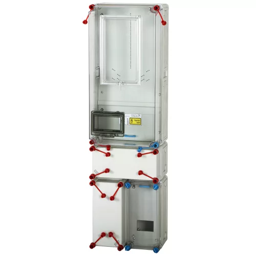 HENSEL HB3000F4-U 1/3F Mérőszekrény 1xM63A földkábeles +1x4M +1xdugaljhely 1-szintes 1-mérőhely