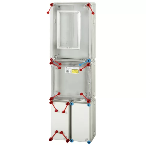 HENSEL HB3008F-U 1/3F Mérőszekrény 1xM80A földkábeles 1-szintes 1-mérőhely 1M szerelőlappal