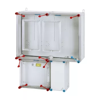   HENSEL HB33K0-U Mérőszekrény 1 vagy 3 fázisú 1xM80+1xH63A 1 szintes 2 mérőhelyes, szerelőlappal