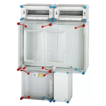 HENSEL HB33K024-U 1/3F mérőszekrény 1xM80+1xH63A +2x12M felül 1-szintes 2-mérőhely 2M 2