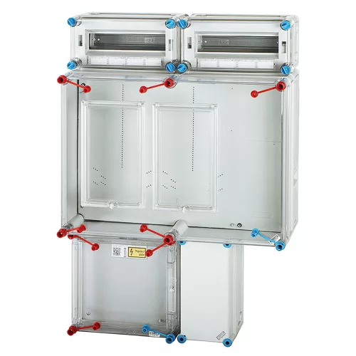 HENSEL HB33K024-U 1/3F mérőszekrény 1xM80+1xH63A +2x12M felül 1-szintes 2-mérőhely 2M 2