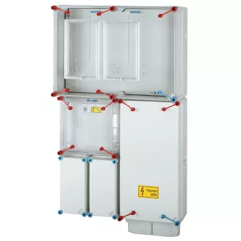   HENSEL HB33K0F-U 1/3F Mérőszekrény 1xM80+1xV32Aföldkábeles 1-szintes 2-mérőhely 2Mszerelőlappal