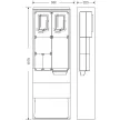 HENSEL HB33K0FE-U 1/3F mérőszekrény 1xM80+1xH63A földkábeles álló 1-szintes 2-mérőhely