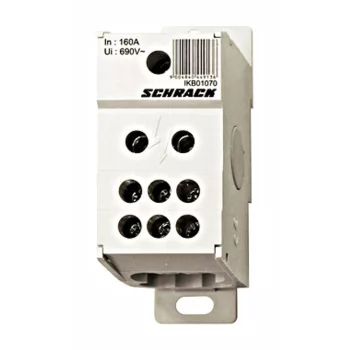   SCHRACK IKB01070 Csatlakozó blokk, 1 p. 160A, be 1x70mm, ki 6x16mm