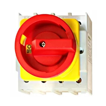   SCHRACK Vész-ki főkapcsoló 0-1, 4 pontos rögzítés, 4p 20A/AC23 7.5kW - IN8E2432